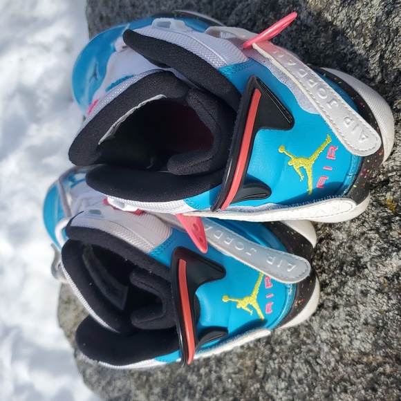 Air Jordans 6 Rings "Blue Fury Cyber Pink" Men's Size 8 - Picture 7 of 16